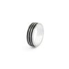 Sterling Silver Men's Wide Band Ring with artificial elephant Hair