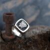 Sterling Silver Signet style Ring with Spartan Helmet