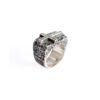 Sterling Silver Men's Chunky Hammered Ring with cross